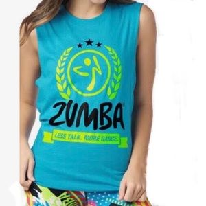 Zumba Fitness unisex TURQUOISE muscle tee size XXL tank top